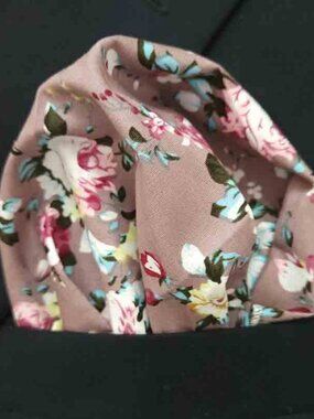 Gascoigne Floral Cotton Pocket Square Mauve White Blue Pink Men's